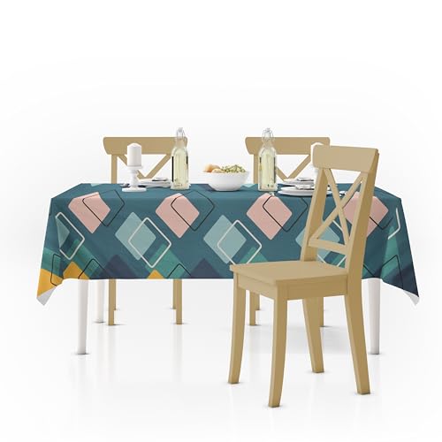 Image of Amazon Brand - Umi Super Soft Brushed Microfiber Cotton Dining Table Cloth, Printed Rectangular 6 Seater Table Cover 60X90(Inches)
