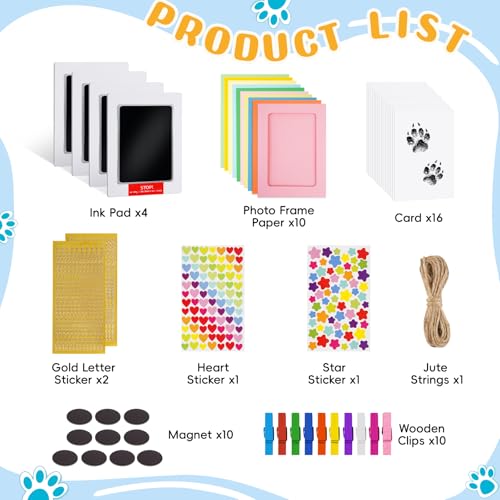 image for FACULX 4 Pack Inkless Paw Print Kit, Clean Touch Ink Pads for Dog Cat 