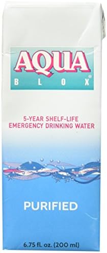 Aqua Blox 200ml Water Supply (32 Pack), Purified Emergency Drinking Water, 5-Year Shelf LIfe, Emergency Preparedness Supplies for Disasters, Camping, Earthquake, Fire, Flood, No Additives or Preservatives