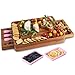hecef Pink Large Charcuterie Board Set with Stainless Steel Cheese Knives, Cheese Board Set Wooden Appetizer Platter for Housewarming, Weddings, Birthdays & More, Forks & Pull-Out Drawers