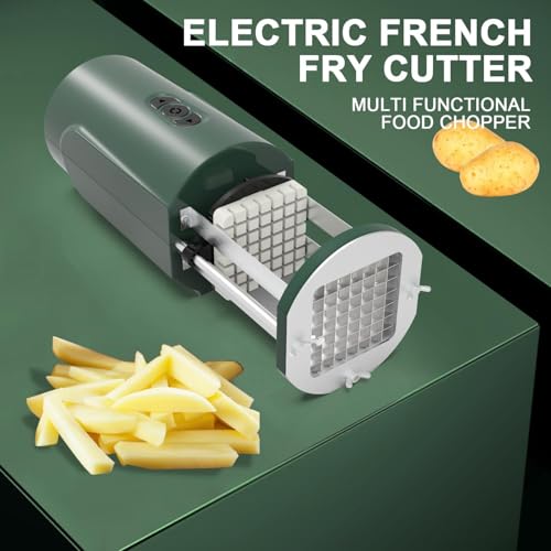 Tagliapatate Elettrico per Patatine Fritte - Affettatrice Automatica per Patate per Uso Commerciale E Domestico, Lame in Acciaio Inossidabile per Un Taglio Efficient
