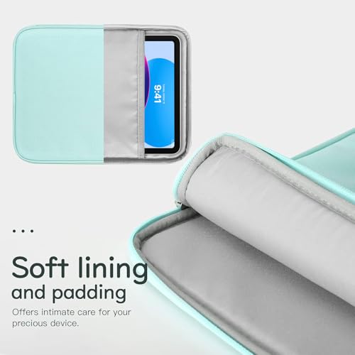 Image of Dadanism 9-11 Inch Tablet Sleeve Bag Carrying Case for iPad 10.2 2021-2019, iPad Pro 11 2022-2018, iPad Air 5th /4th 10.9, iPad 10th Gen 10.9 2022, Galaxy Tab A8 S8 S6 Lite, Mint Green