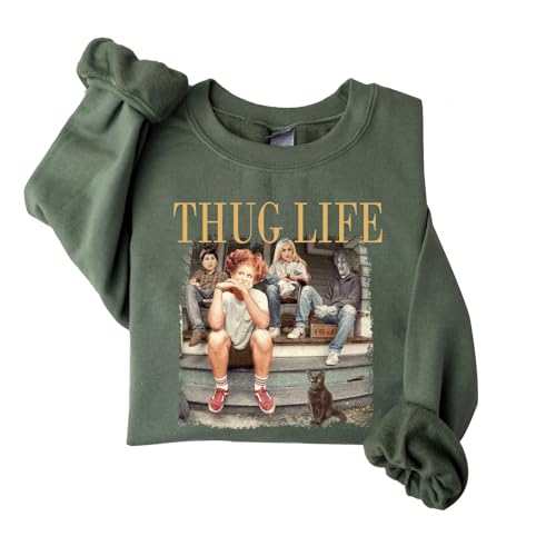 Thug Life Sanderson Sisters Sweatshirt, Hocus Pocus Shirt, Halloween Witches Sweater3
