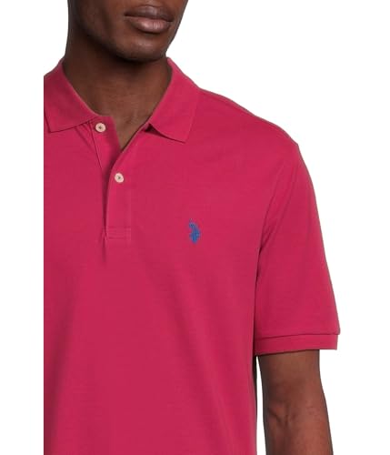 Image of U.S. POLO ASSN. Men Cotton Regular Fit Solid Polo With Small Pony | Two-Button Closure Pique Polo Shirt, Summer Fashion Golf Shirt