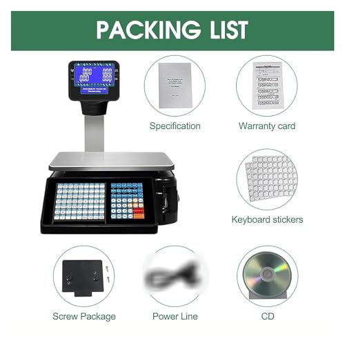 Báscula electrónica con impresora y pantalla LCD doble cara miniatura 6