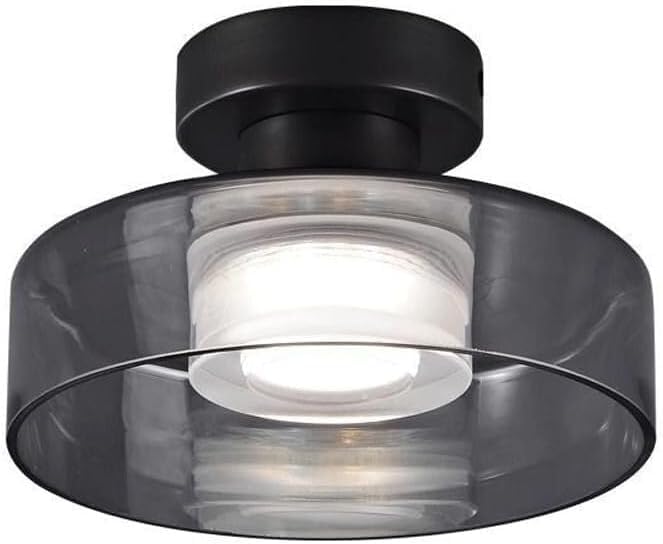 Plafonnier rond noir pour escalier et vestiaire moderne