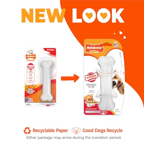 Image of Nylabone Power Chew Original Bone Dog Chew Toy, Chicken Flavor, Medium