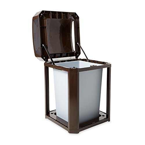 Image of Rubbermaid Commercial ProductsLandmark Trash Can with Dome Top Frame, Rigid Liner Included, 35 GAL, Sable Plastic, Outdoor for Stadiums /Parks /Shopping Plazas