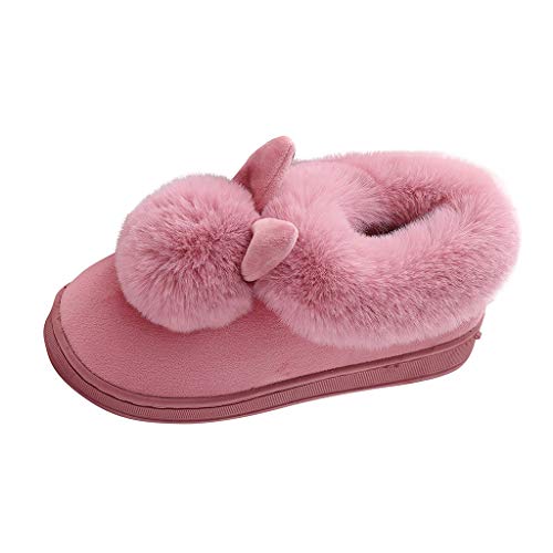 Gaowen women's winter furry rabbit ears slippers all-inclusive el…