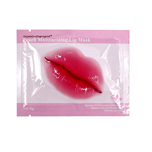 Jakuva 30 Pcs Pink Gel Collagen Lip Mask,Crystal Moisturizing Lip Plumper Patches For Anti Wrinkle, Anti Chapped, Firms & Hydrates Lips,Pink (Peach Pink) #TOP1