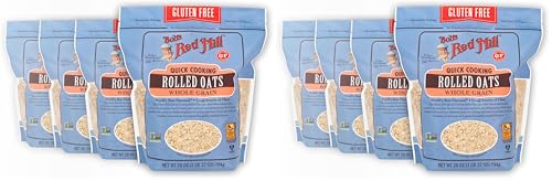 Bob's Red Mill Gluten Free Quick Cooking Rolled Oats, 28oz (Pack of 8) - Non GMO, Whole Grain, Vegan, Kosher