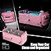 LIBZAKI Car Trunk Storage Organizer, Multi Compartment Collapsible Trunk Storage Box for Car Truck SUV-Pink