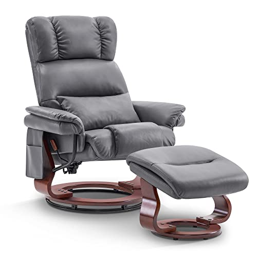 Sillón Plegable Cuero Sintético Gris miniatura 1