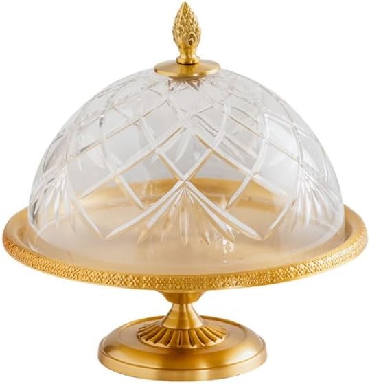 Glass High Legged Fruit Platter A Light Luxury Brass Living Room Coffee Table Plate Dessert