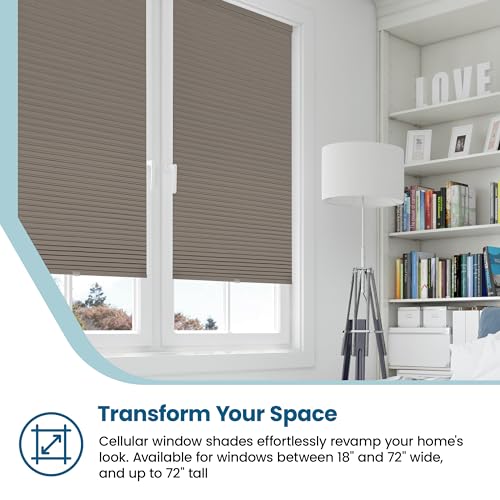 BlindsAvenue Cellular Honeycomb Cordless Shade, 9/16" Single Cell, Blackout, Warm Cocoa, Size: 71" W x 48" H