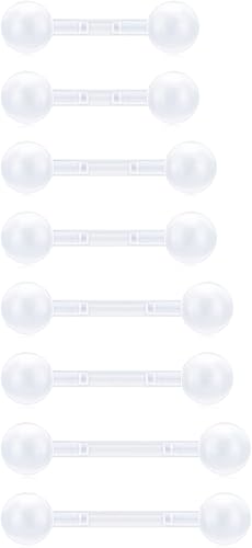 D.Bella 50 piercings multicolor para lengua y pezón Plástico y acero quirúrgico 14G 0.630 in Piercing Barbells