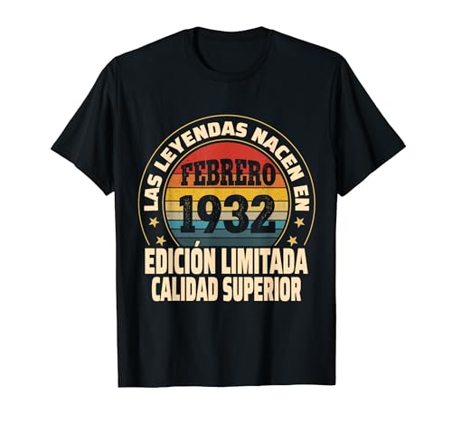Edición Limitada Febrero 1932 - Cumpleaños 92 Años Camiseta