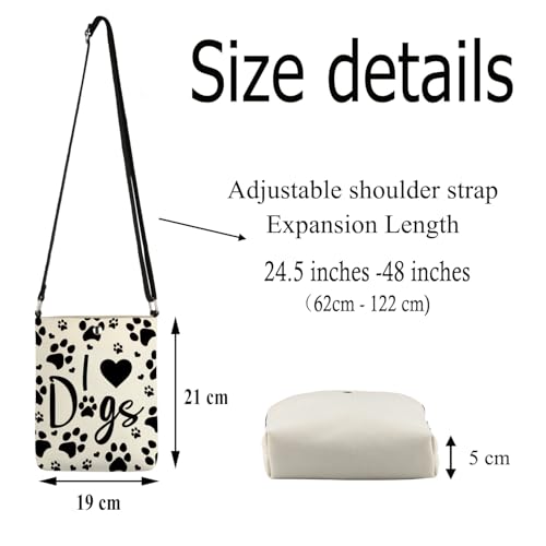 Dog Gifts for Dog Lovers Dog Paw Print Crossbody Bag Dog Lover Gifts Cross Body Bucket Bag with Adjustable Shoulder Strap2