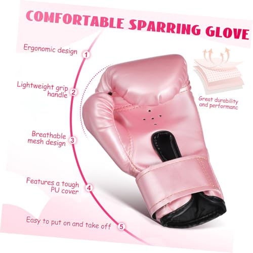 Guantes de boxeo cómodos para niños, protección de espuma fácil de poner rosa 3