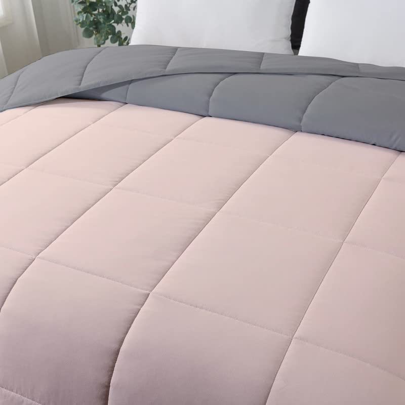 Image of Razzai Restful Sleep Microfiber Summer Season Ac Reversible Comforter 220 GSM (92 inch x 106 inch Inches /233cm x 269cm) - King Size Comforter|Silver /Peach|