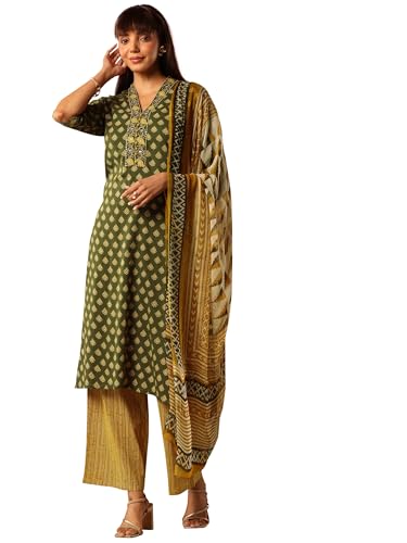 Image of Libas Printed Libas Cotton Straight fit Kurta set for Women | daily wear suit