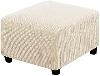 Amusingtao Square Ottoman Covers, Ottoman Slipcovers, Folding Storage Stool Protector Form Fit with Elastic Bottom, Stretch Spandex Fabric Cushion for Footrest Foot Stool Furniture
