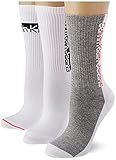 Calvin Klein Womens Jeans Athleisure Women's 3 Pack Crew Sock, White, ONE Size