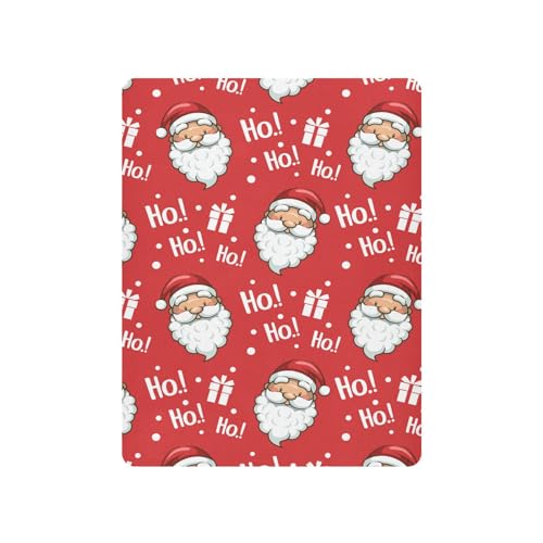 Image of Christmas Santa Hohoho Crib Sheets Soft Breathable Fitted Baby Crib Sheets Mattress Cover for Girl Boy, 52 inch x 28 inch x 9 inch