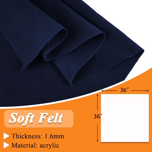 Image of IONTACH 36 inch X 36 inch Navy Blue Soft Felt Fabric 1.6mm Thick