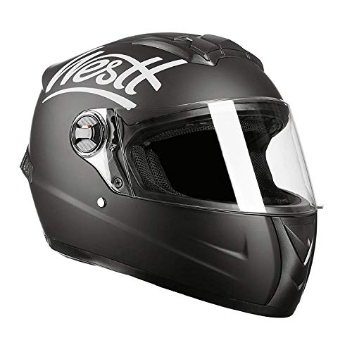 Westt Storm Casco de Moto Integral Negro Mate - Motocicleta Scooter Li