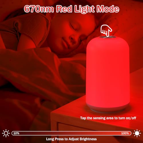670nm Red Light Night Light for Sleep with Timer, Rechargeable, Dimmable, Sleep Aid Lamp Blue Light Blocking for Improve Sleep, Deep Relaxation, Meditation, Yoga - Image 5