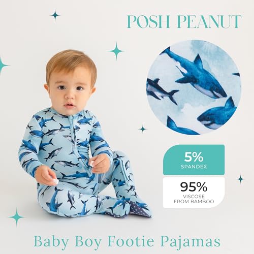 Image of Posh Peanut Baby Rompers Pajamas - Newborn Sleepers Boy Clothes - Kids One Piece PJ - Soft Viscose from Bamboo