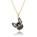 Selia Bully - Collana con ciondolo a forma di bulldog francese, colorata, realizzata a mano