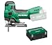 Produktbild HIKOKI Akku Stichsäge CJ18DB (18V, Sägehub: 26mm, Leerlaufhubzahl: 550-2500 min-1, Gehrungsschnitte R/L: 45 °, Kleinster Schnittradius: 25mm) Zubehör alles im HSC Koffer, ohne Akku u. Ladegerät.