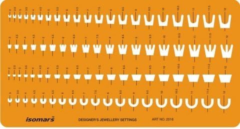 Isomars Jewellery Settings Shapes Symbols Drawing Drafting Template Stencil - Jewelry Art Craft Design