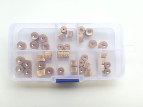 40pcs M2 M2.5 M3 M4 Brass Nuts Pineapple Type Hand Twist Nut Model Modification Assortment Set Kit