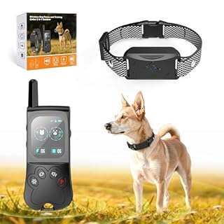 Ecoluminor Wireless Dog Fence, Electric Dog Fence with 3 Warning Modes, Waterproof Portable Perimeter Dog Collar, Training Collar with Color Screen Remote, Outdoor Safe Pet Containment System Black