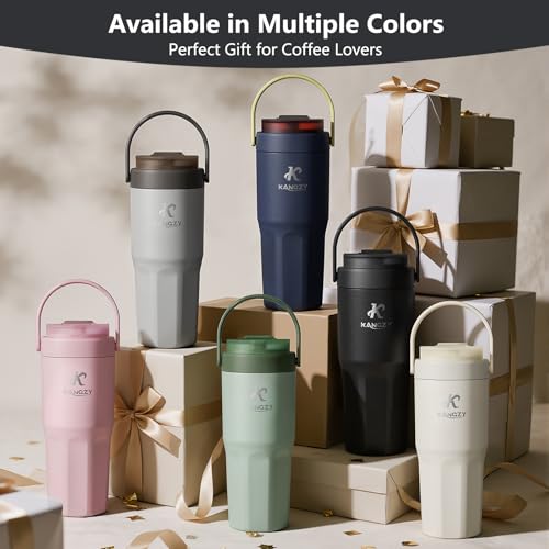 KANGZY Coffee Cup Travel Mug 600ml – Stainless Steel Insulated Water Bottle, 2-in-1 Lid, Vacuum Thermal Cup, Leak-Proof Design, Keeps Drinks Hot 8H+ / Cold 24H – Work, Travel & Car (Navy) - Image 7