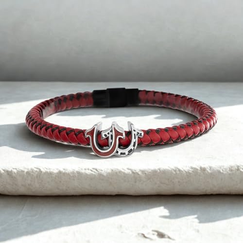 Pulsera True Religion rojos simulados piel 9 pulgadas acero miniatura 4