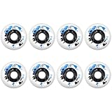 Hockey Roller Skates Ersatzrollen 72mm 76mm 80mm 85A Drinnen Inline Skate Rollen 8er Pack,Weiß,76mm