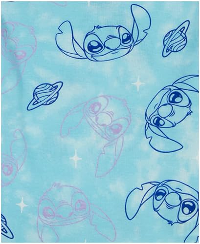 Disney Girls' 4-Piece Snug-fit Cotton Matching Pajama Set, Short-Sleeve, Soft & Cute for Kids, STITCH 626, 8 — view 3