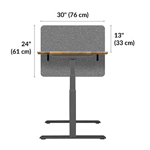 Vari Felt Privacy + Modesty Panel 30 - above & below Desk Privacy - Privacy Divider with Easy Desk or Table Attachment - Sound Dampening Felt - Light Grey - Thumbnail 6