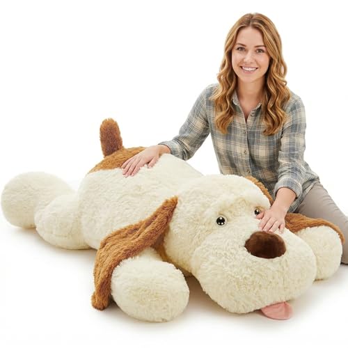 Image of MaoGoLan 52 inches Giant Stuffed Puppy Dog Animal,Ultra Soft Large Plush Soft Plush Dog Body Pillow Toy for Girls,Kids,Puppy Lover
