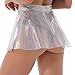 Linjinx Women's PVC Transparent Pleated Skirt Clubwear High Waist See Through Short Mini Skirt Transparent Small