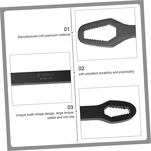 Llave multifuncional PRETYZOOM negra y resistente con doble ajuste de alta duración 8