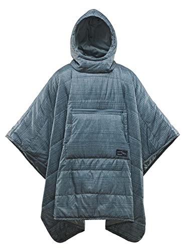 Image of Therm-a-Rest Honcho Poncho Wearable Hoodie Blanket, Blue Woven Print One Size