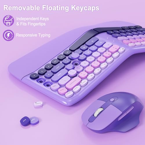 Image of Ergonomic Wireless Keyboard Mouse, Mechanical Gaming Set with Wrist Rest | Compatible With All windows and Type C Computer,With OTG & Long Clean Bruch,Ideal for PC, Home, Office and College