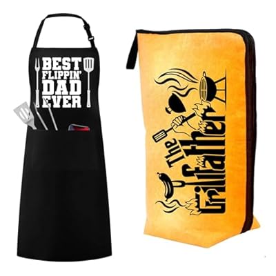 Giftaroo Dad Grilling Accessories Gifts Apron & BBQ Blanket for Resting Meat, Unique Christmas, Fathers Day & Birthday Outdoor Barbecue Smoker BBQ Bag Gifts for Men Who Want Nothing