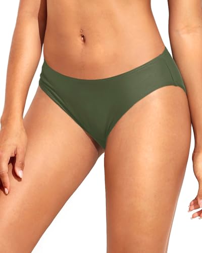 Image of Women Bikini Bottom Full Coverage Bathing Suit Bottoms Swimsuit Bottom | Low Waist Design, Side Strap Cutout, Full Rear Coverage, Secure Fit, Soft Breathable Fabric