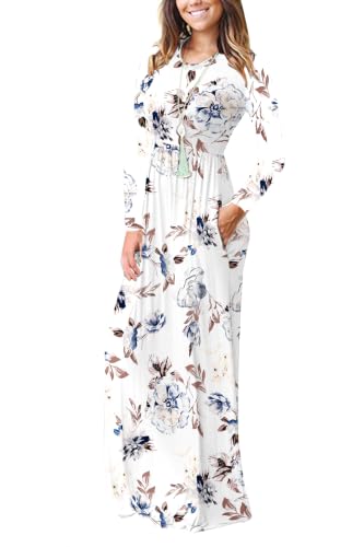 Image of AUSELILY Women's Classic Long Sleeve Dress Loose Plain Long Casual Maxi Dresses with Pockets 2026